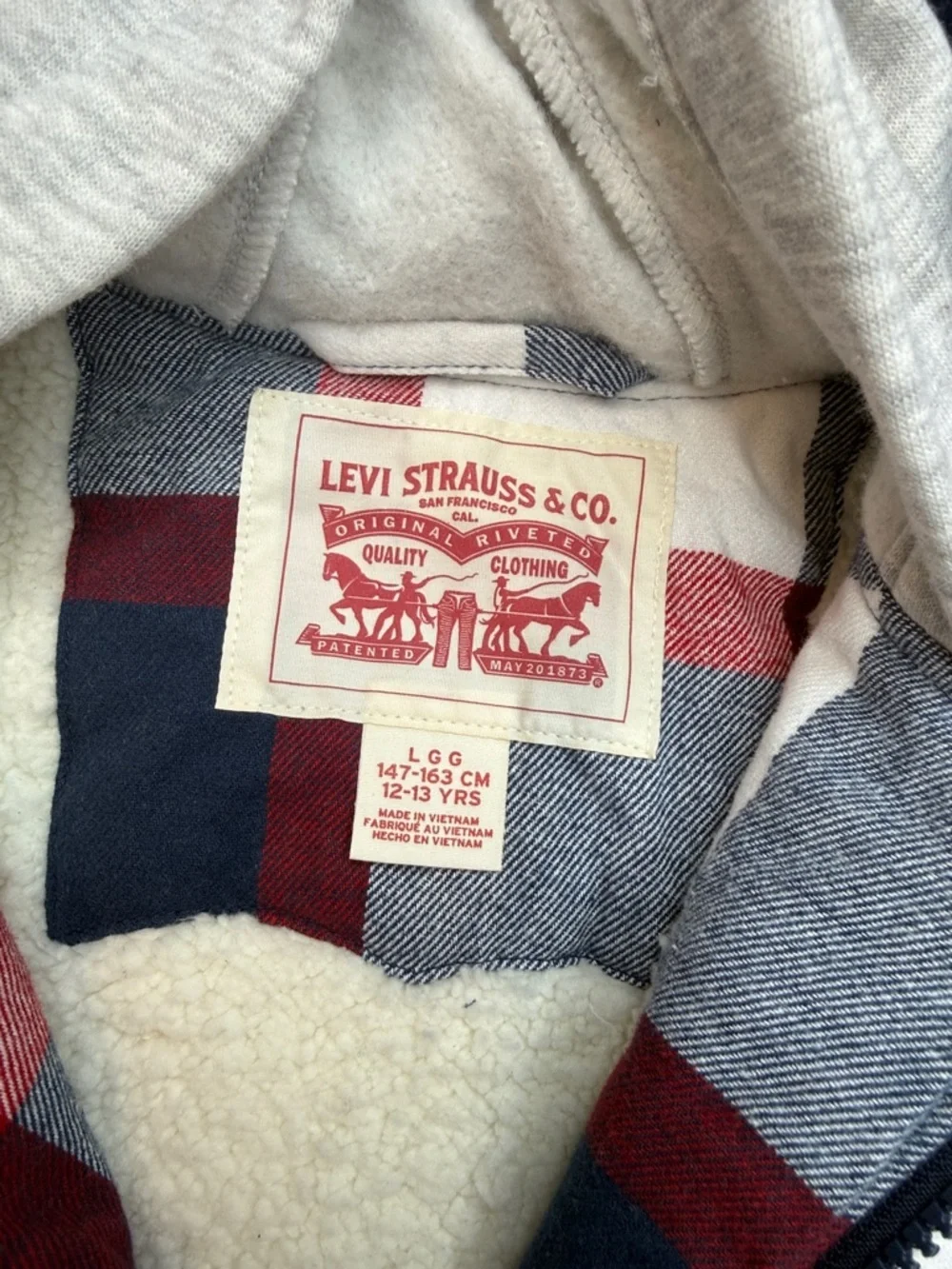 Levis Sherpa Lined Shacket Big Boys - Dress Blues and Grey